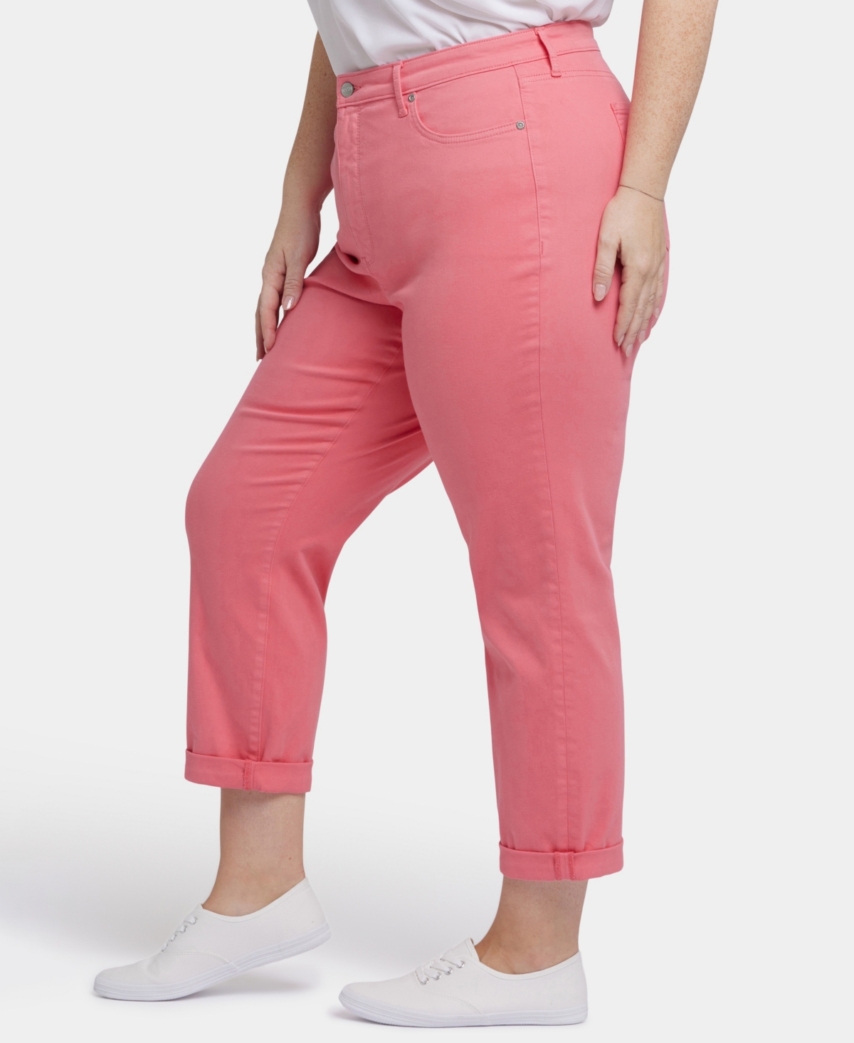 Nydj Plus Size Margot Girlfriend Pull On Jeans In Pink