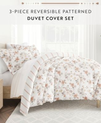 Timeless Pattern Reversible 3-Pc. Duvet Cover Set, King/California King