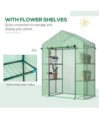 56" x 29" x 77" Small Walk-in house w/3 Tier Shleves,