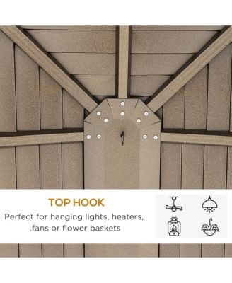 10' x 13' Hardtop Gazebo Canopy w/ Steel Roof, Sidewalls,