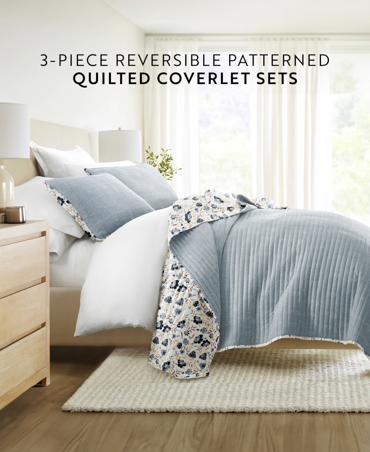 ienjoy Home French Jacobean Reversible 3-Pc. Quilt Set, Full/Queen