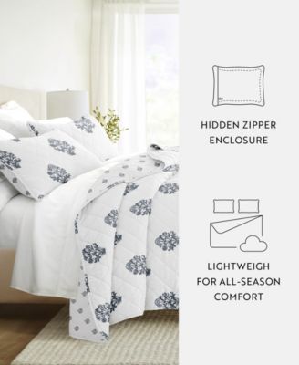 Stamped Bloom Reversible 2-Pc. Quilt Set, Twin/Twin XL