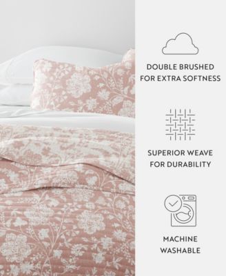 Textured Floral Reversible 2-Pc. Quilt Set, Twin/Twin XL