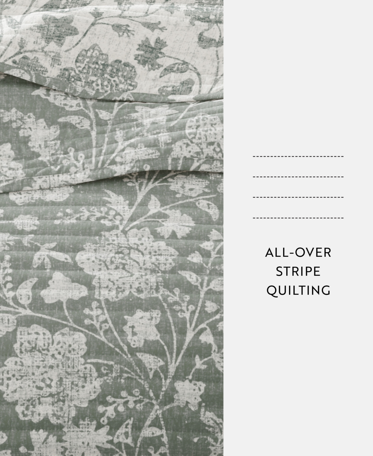 ienjoy Home Textured Floral Reversible 3-Pc. Quilt Set, King/California King
