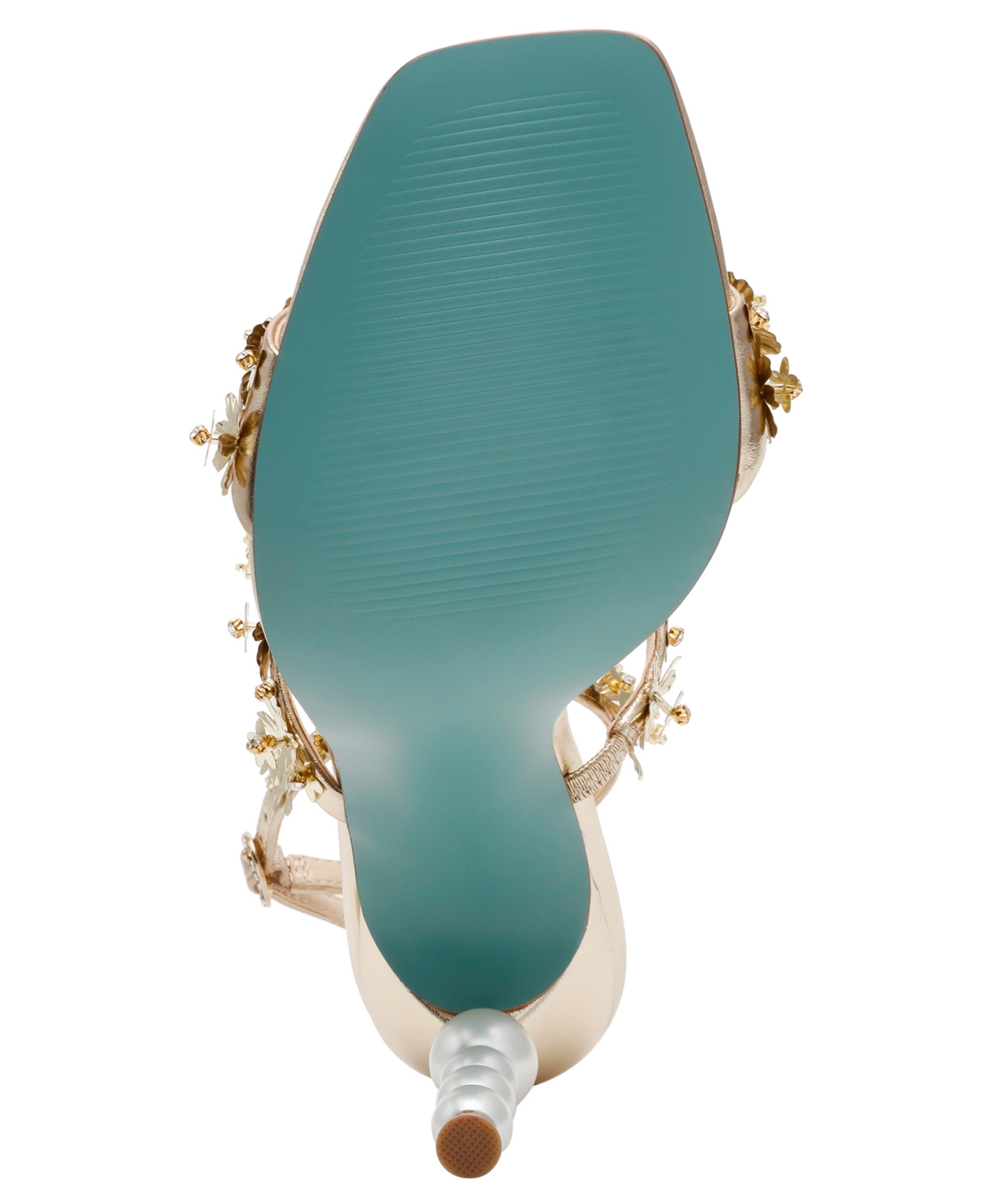 Betsey Johnson Women's Lorra Flower Sequin Dress Sandals In Gold