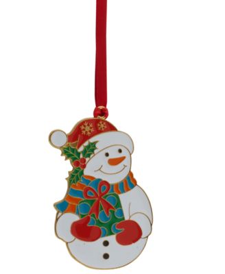 Wallace - 2025 Gold-Plated Enameled Snowman Ornament, 16th Edition