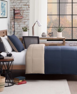 Box Stitch Reversible 2-Pc. Comforter Set, Twin/Twin XL