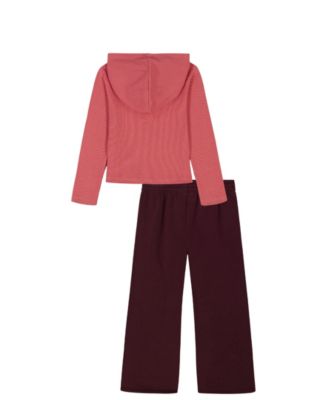 Girls' 2T-6X Hoodie and Wide-Leg Pants, 2-Piece Set