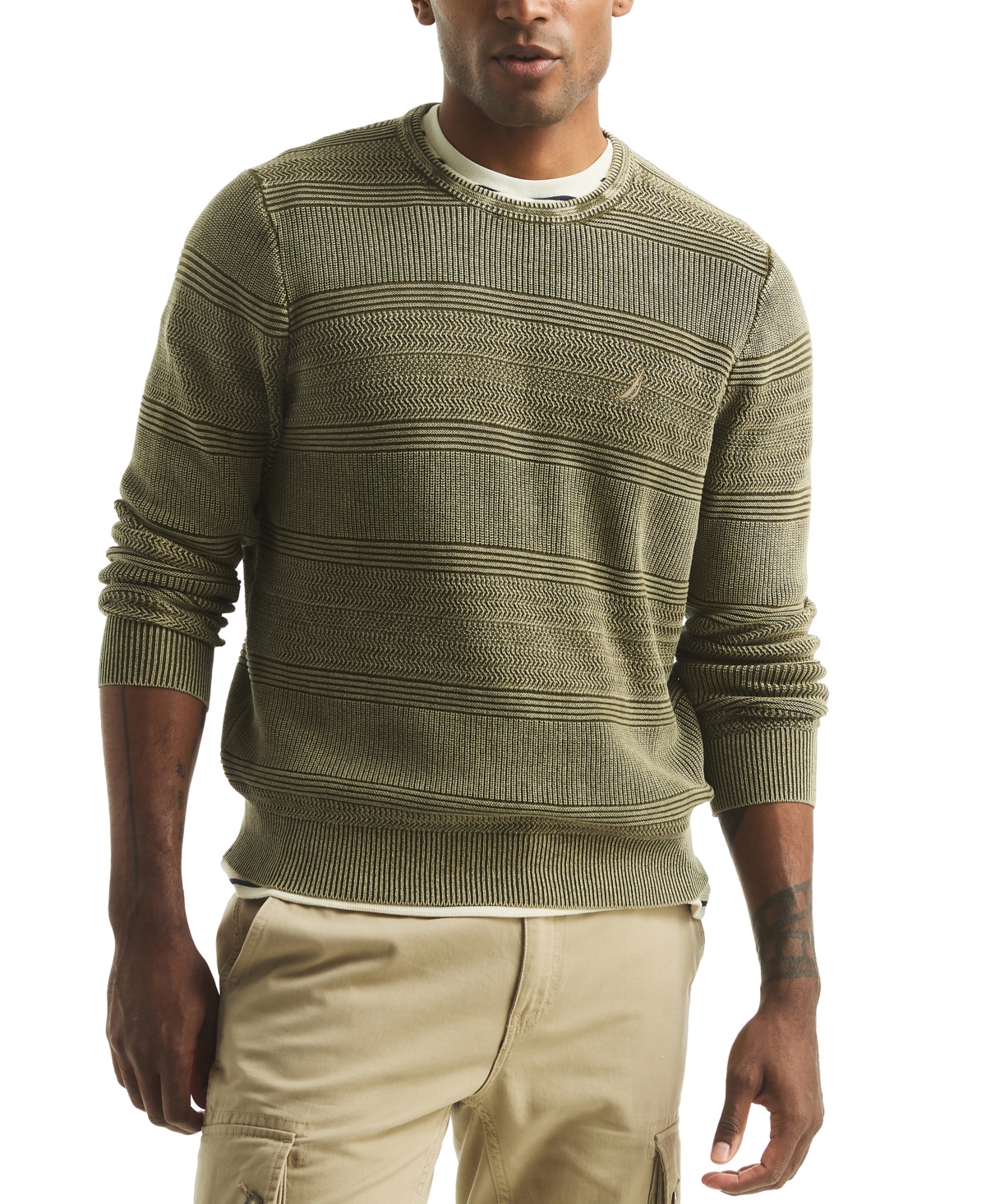 Nautica Men's Stonewashed Crewneck Sweater