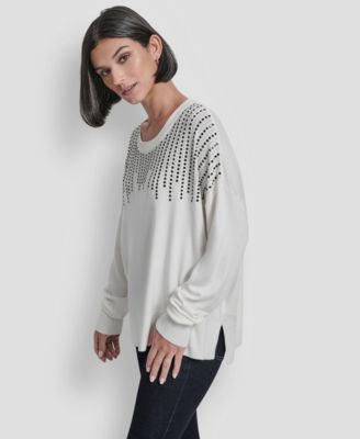 Women's Hotfix Fringe Long Sleeve Sweater