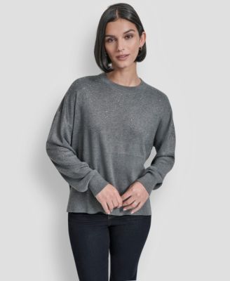 DKNY - Women's Sparkle Hotfix Long Sleeve Sweater