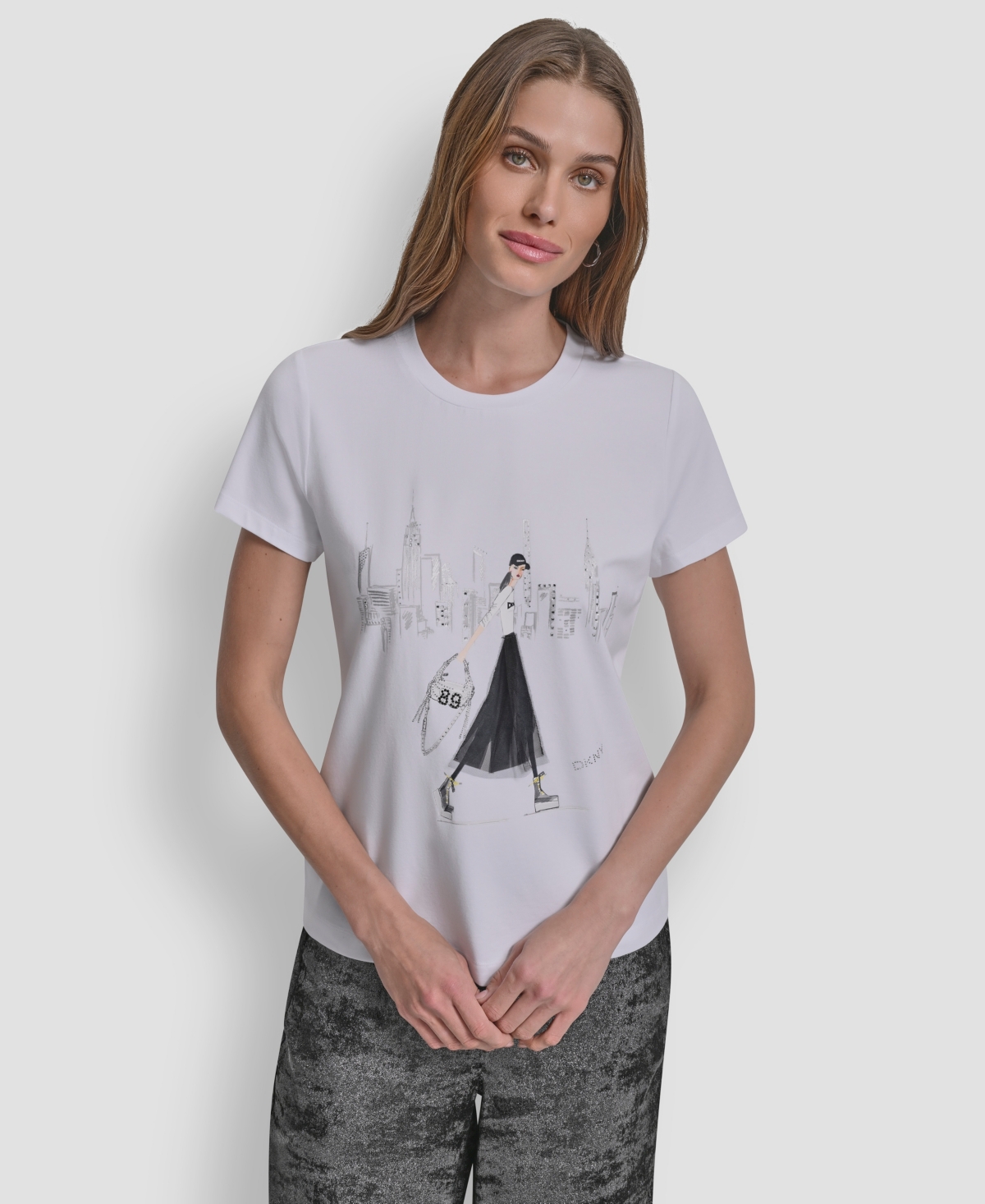 Dkny Women's Nyc Skyline Conversational T-Shirt