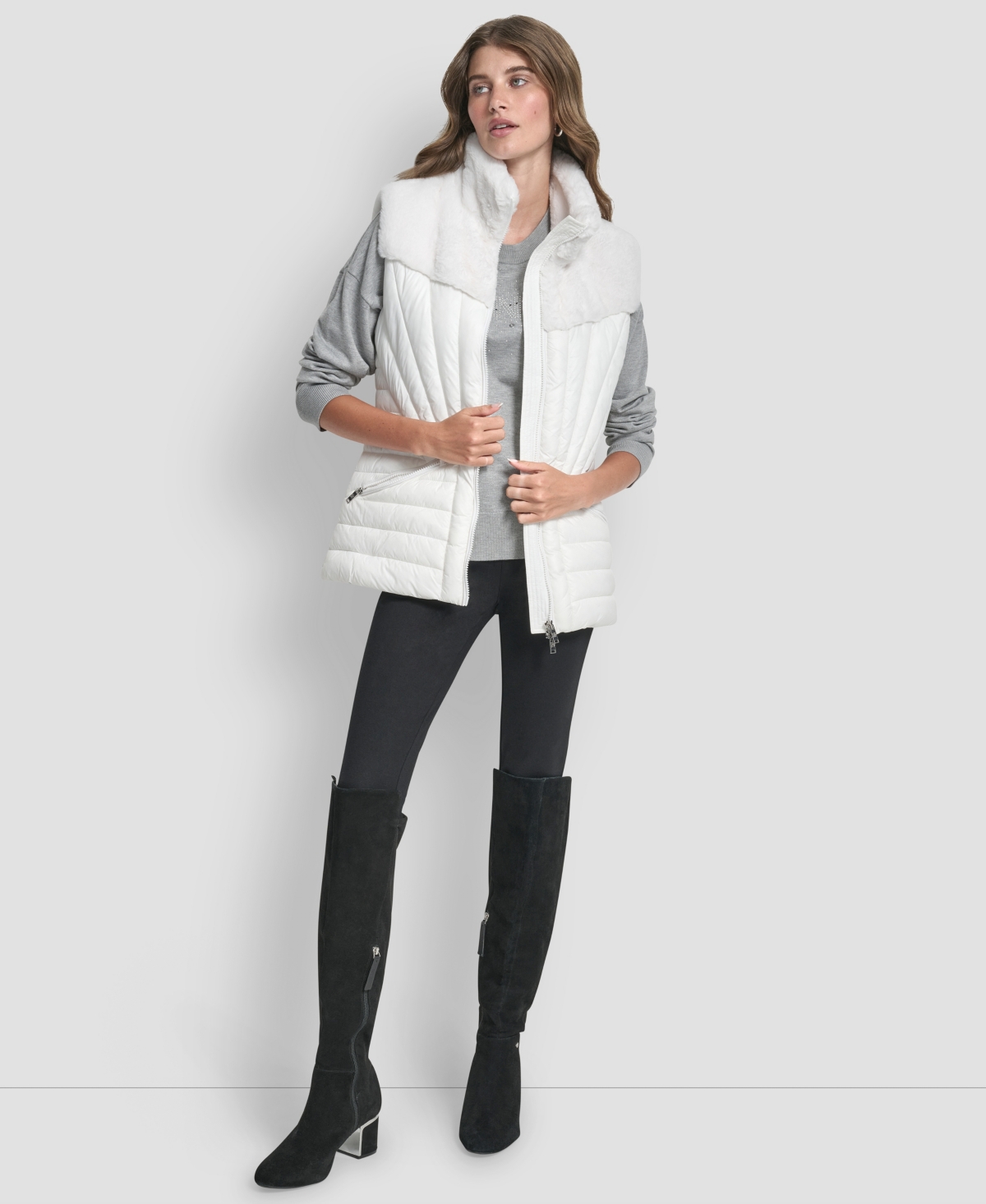 Dkny Women's Sleeveless Puffer Vest Jacket