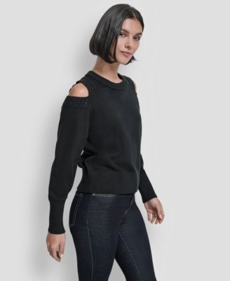 Women's Long Sleeve Shoulder Cutout Sweater