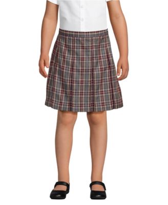 Big Girls Plaid Box Pleat Skirt Top of the Knee
