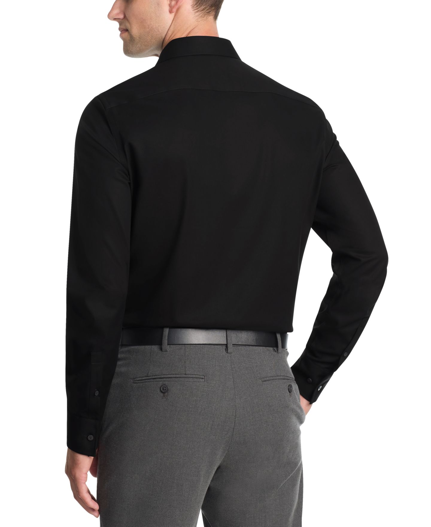 Мужская рубашка Calvin Klein Multi-Stretch Non-Iron Shirt, Slim Fit, цвет: Чёрный — фото 2