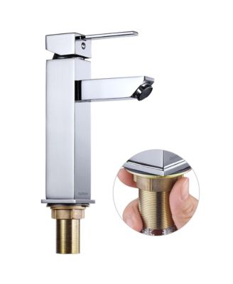 18 1/8" x 12 3/16" x 4 5/16" Wall Mount Ceramic Sink w/ One Hole Bathroom Faucet Single Handle CHR