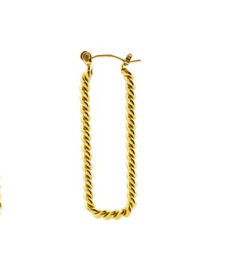 Rectangle Twist Hoop Earring