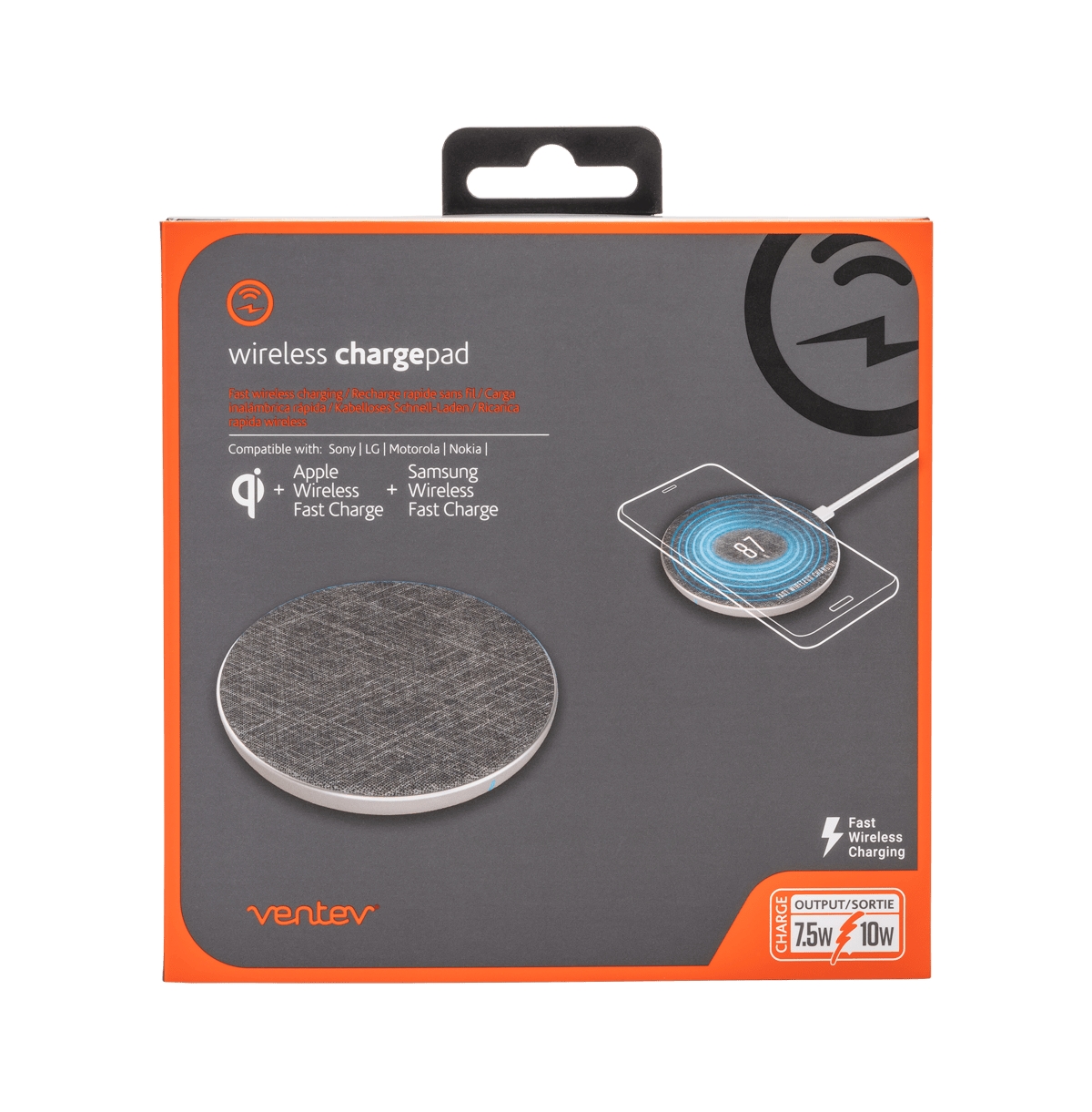 Ventev 10W Ultrafast Wireless Chargepad-Gray