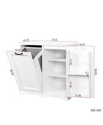 Laundry Cabinet with Doors, Tilt-Out Hamper, and Adjustable Shelf