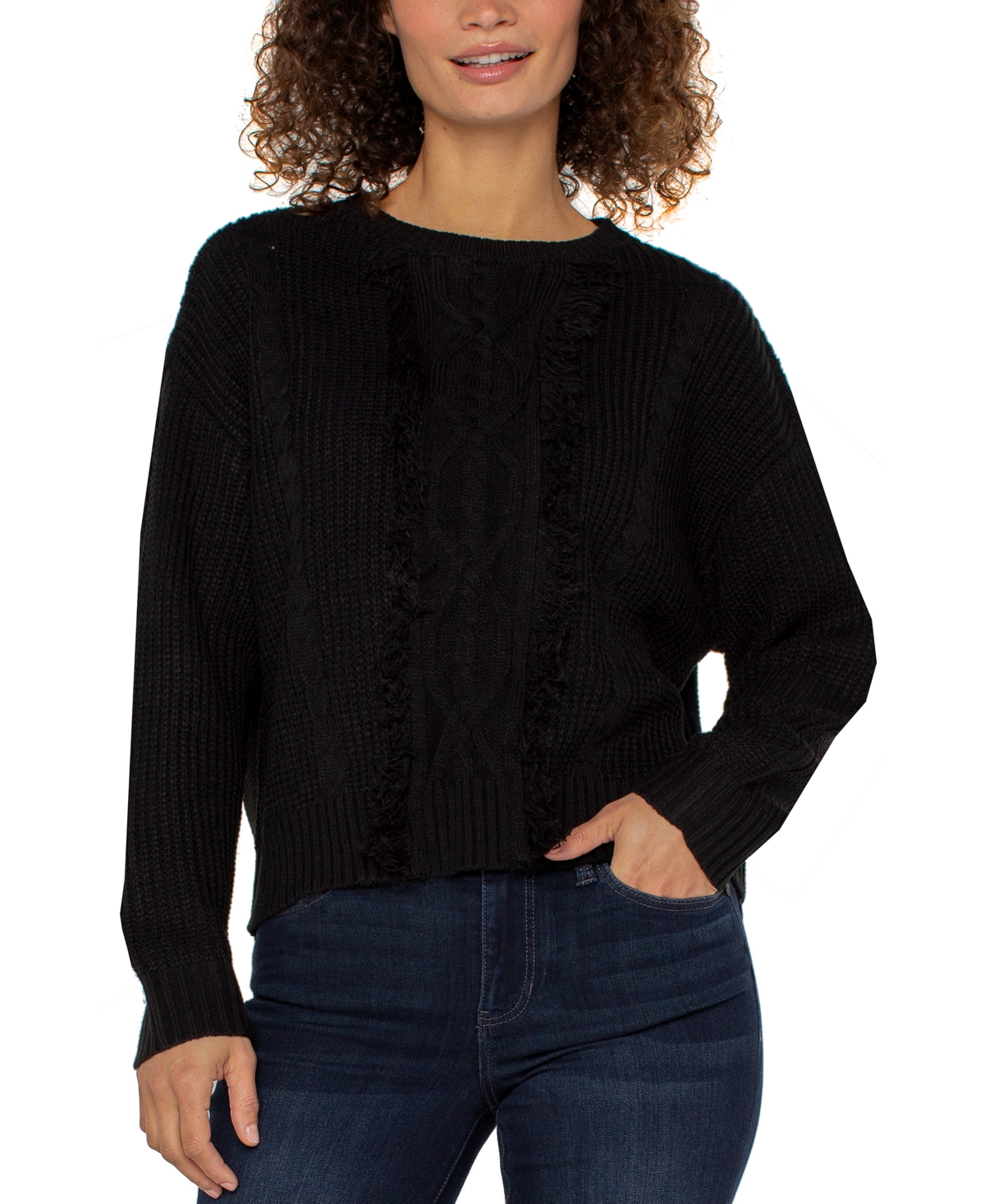 Liverpool Los Angeles Mix Stitch Sweater In Black