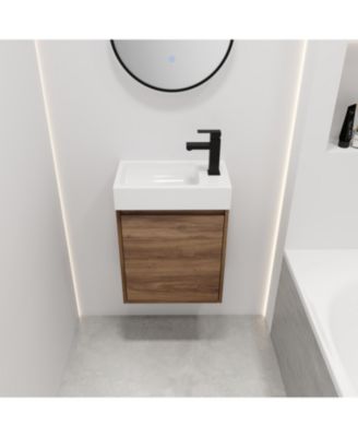 18 Inch Floating Vanity with Single Sink for Compact Bathroom Spaces