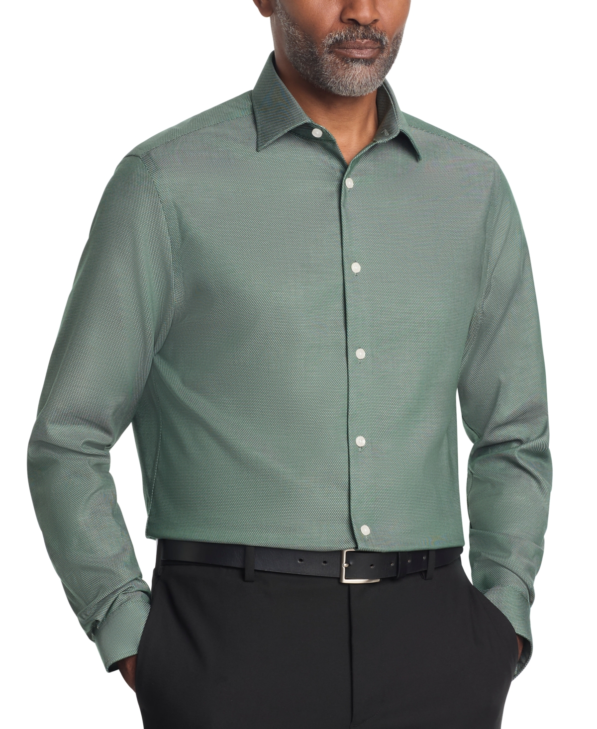 Michael Kors Men's Collared Regular Fit Dress Shirt - Forest Green