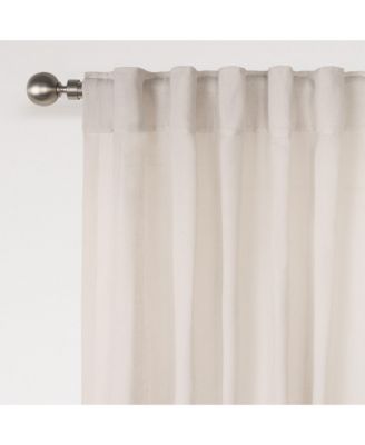 Textured Double Ruffle Rod Pocket Curtains Pair, 52"x84"
