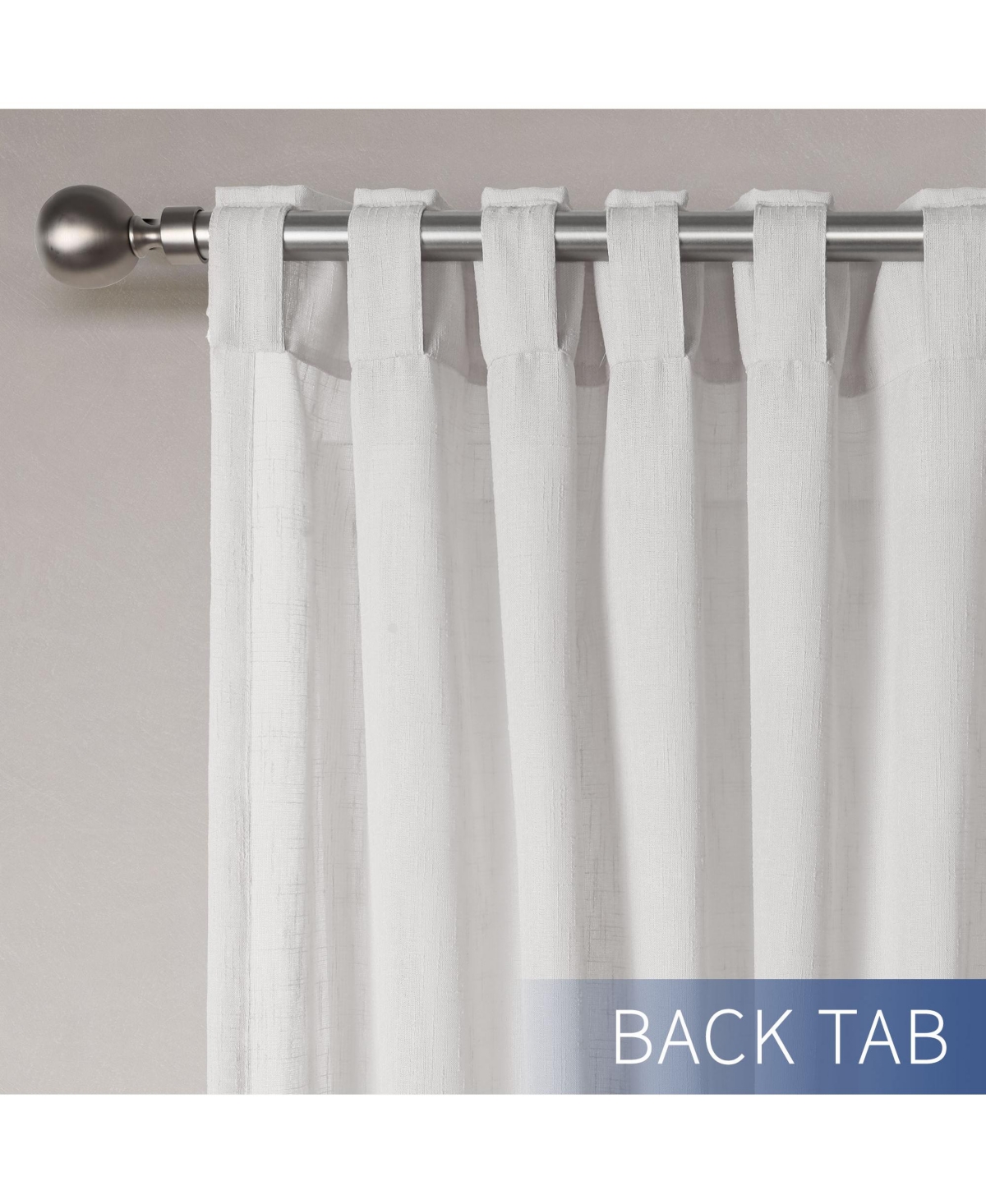 Awesome Home Textured Double Ruffle Rod Pocket Curtains Pair