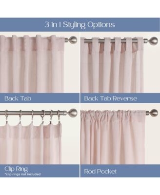 Textured Double Ruffle Rod Pocket Curtains Pair, 52"x84"