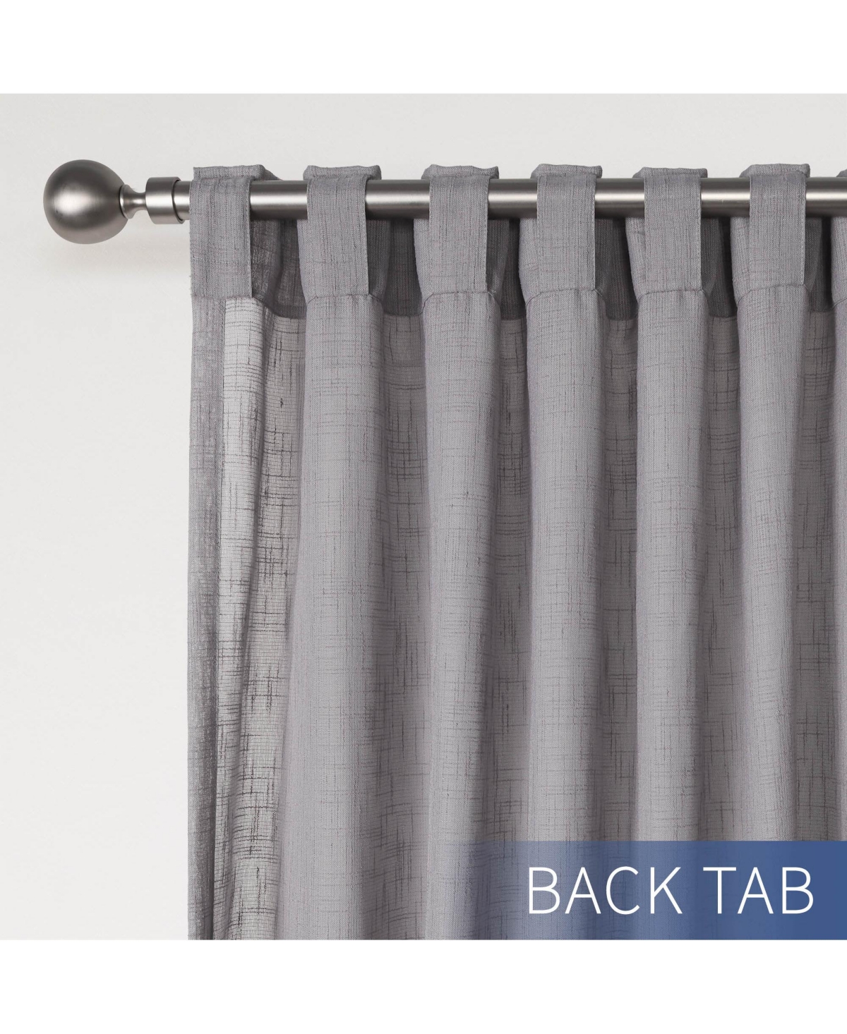 Awesome Home Textured Double Ruffle Rod Pocket Curtains Pair