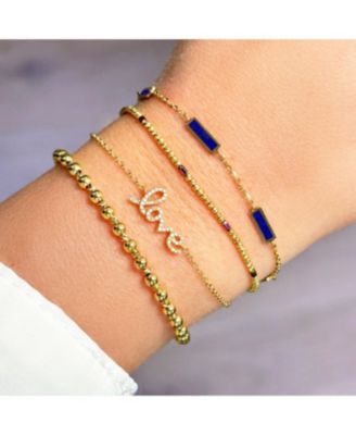 Lapis Bar Chain Bracelet 14K Gold