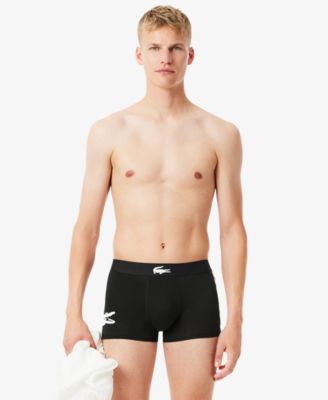 Men's Cotton Stretch Large-Crocodile Logo Trunks, 3-Pack