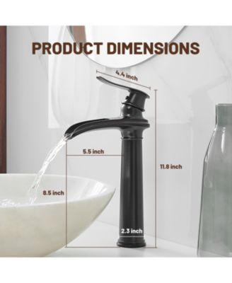 Waterfall Single Hole Single Handle Bathroom Vessel Sink Faucet with Pop-Up Drain Assembly