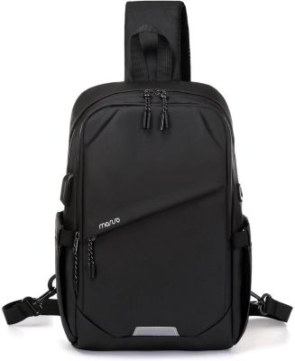 Polyester Sling Backpack with USB Port, Adjustable Crossbody Daypack for Hiking Amazon.com: Sling Backpack with USB Charging Port, Chest Bag  main image 2