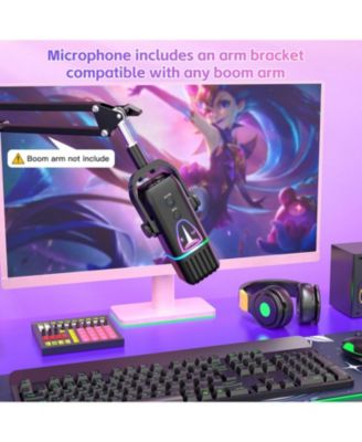 Microphone for iPhone,Noise Cancel USB Microphone for PC Computer Type C Phone,Touch Mute RGB Volume Echo Control Mic for ASMR Recording Streaming PS4/5 Discord Twitch Gaming Podcast YouTube
