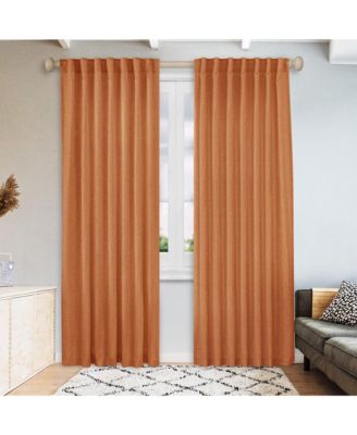 Linen Blend Light Filtering Curtains for Living Room (2 Panels), 52"x108"