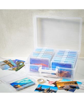 Clear Durable Box with 16 Cases (4&amp;#x22; x 6&amp;#x22;) Organizers and Storage Cases - Great for Photo Organization and Craft Storage