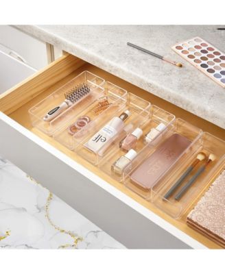 25 Piece Clear Plastic Drawer Organizer Set