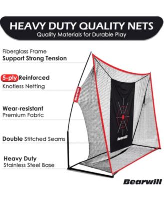 10x7ft Heavy Duty Golf Practice Net - Includes Mat, Target Cloth, 8 Tees, 6 Balls & Carry Bag, for Backyard, Indoor & Outdoor Training