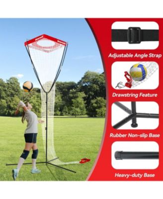 Volleyball Setter Trainer Net - Adjustable Angle & Height (8-13FT), Training Equipment for Serving, Spiking, Setting - Indoor & Outdoor