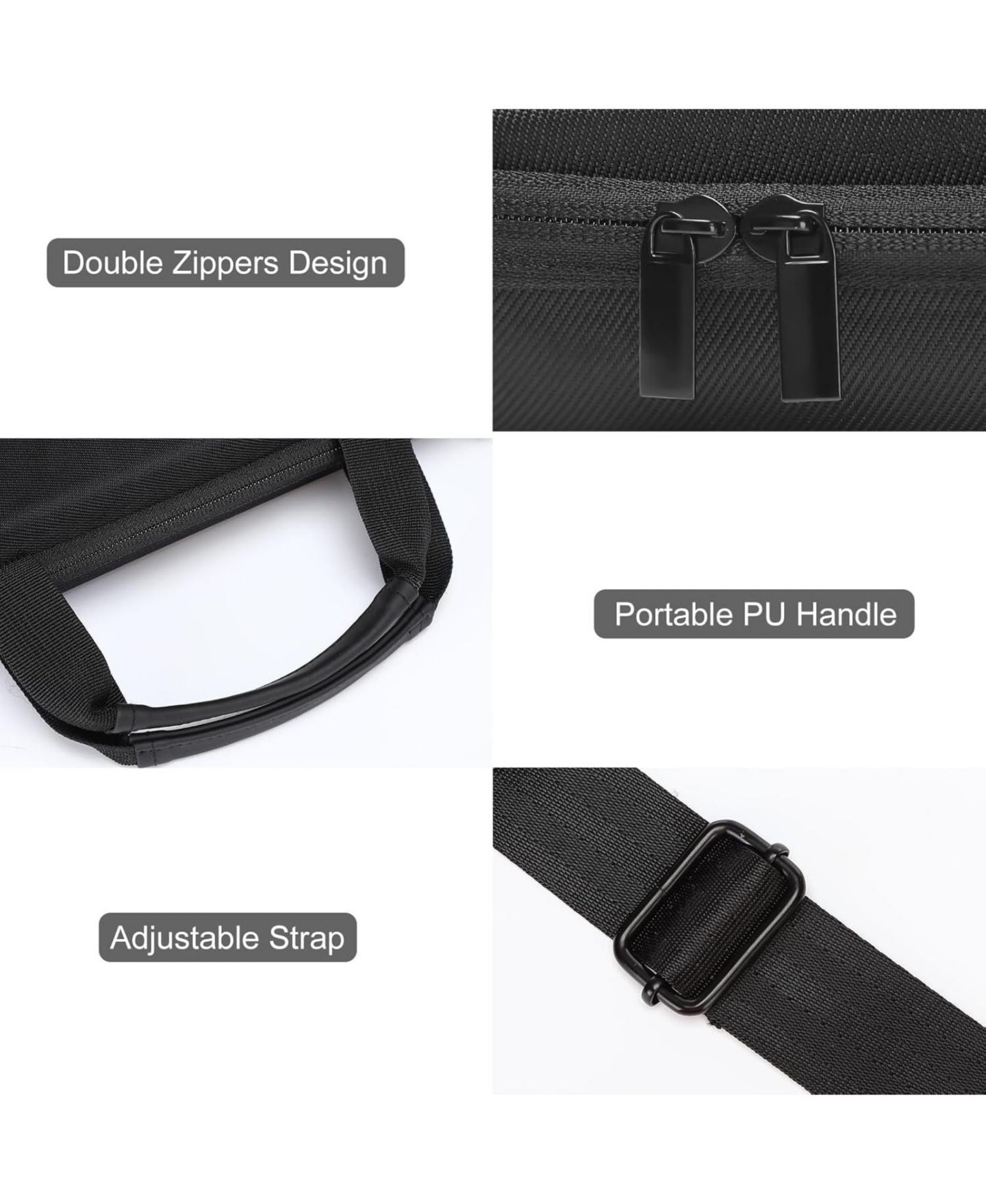 Сумка MOSISO Black Hard Shell Laptop Case - 15-15.6 Inch Computer, Compatible with MacBook, HP, Dell, Lenovo, Asus - 16 Inch Laptop Bag with Front Pocket, цвет: Чёрный — фото 6