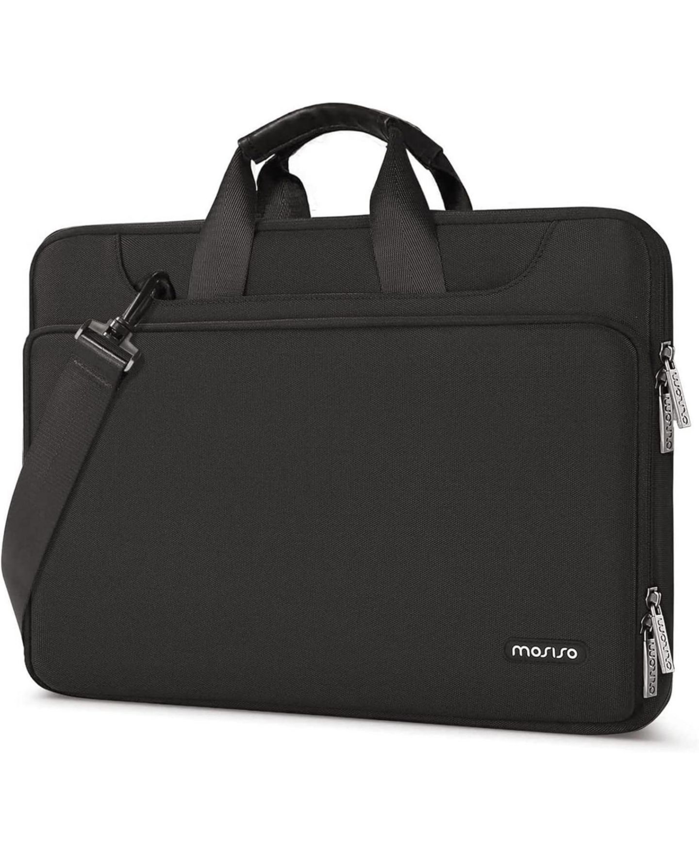 Сумка MOSISO Black 360 Protective Laptop Shoulder - Compatible with MacBook Air/Pro 13-13.3", Pro 14" M4/M3/M2/M1 - Notebook Bag with Matching Color Sleeve — фото 1