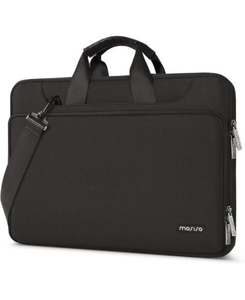 Сумка MOSISO Black 360 Protective Laptop Shoulder - Compatible with MacBook Air/Pro 13-13.3", Pro 14" M4/M3/M2/M1 - Notebook Bag with Matching Color Sleeve