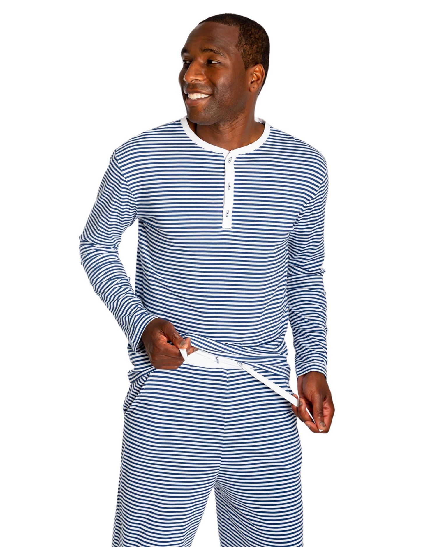Men’s Organic Cotton Jersey Long Sleeve Pajama Henley Top