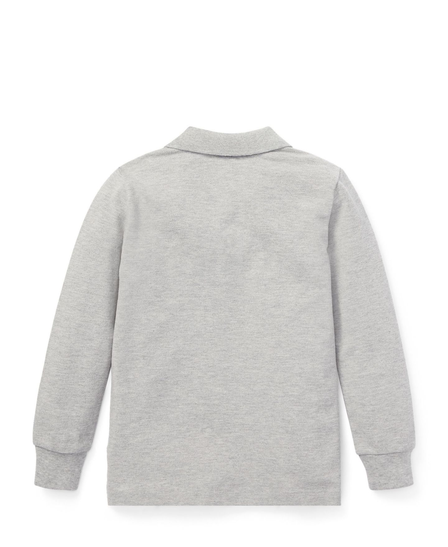Поло Polo Ralph Lauren Cotton Mesh Long Sleeve Polo Shirt для мальчиков, цвет: Меланжевый — фото 2