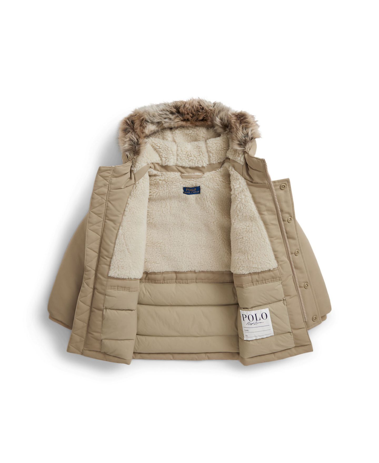 Куртка Polo Ralph Lauren Faux-Fur-Trim Down Parka для мальчиков, цвет: Хаки — фото 4