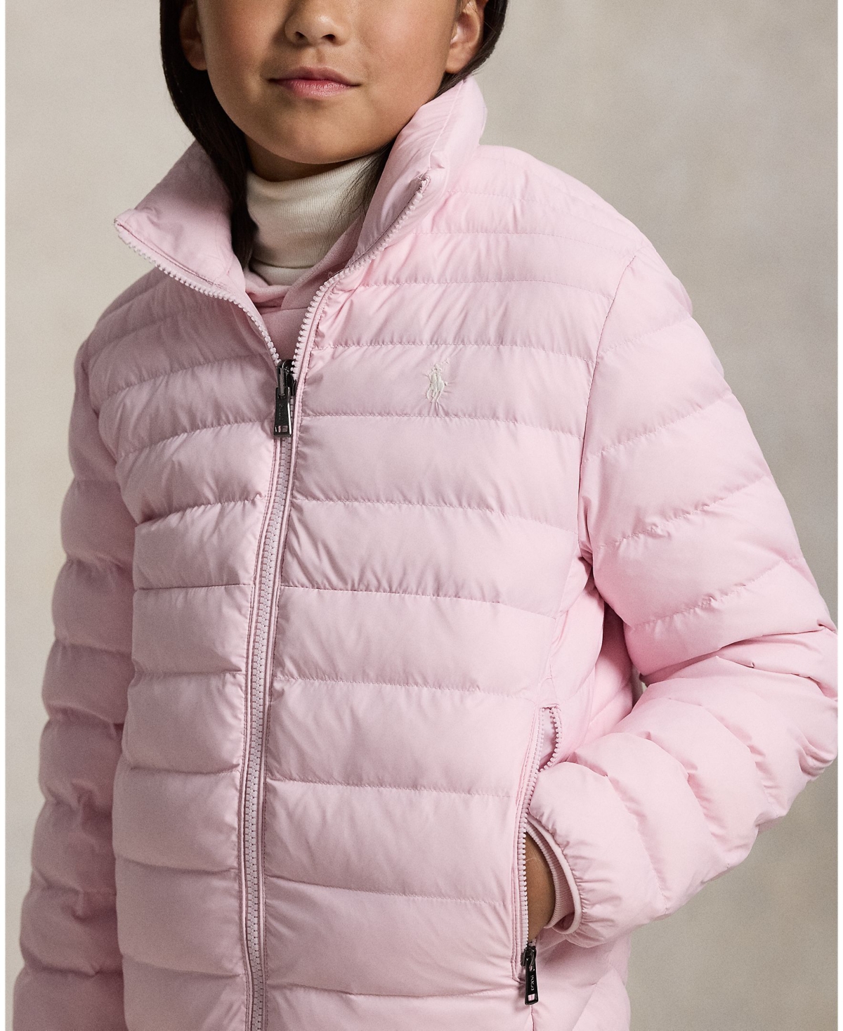 Polo Ralph Lauren Quilted Bomber Jacket In Pink