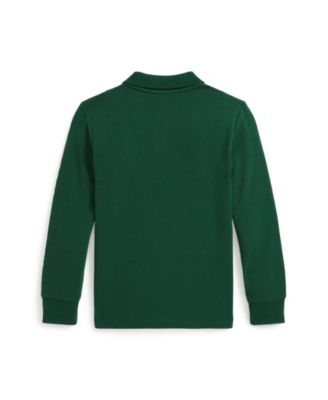 Toddler and Little Boys Logo Cotton Mesh Polo Shirt