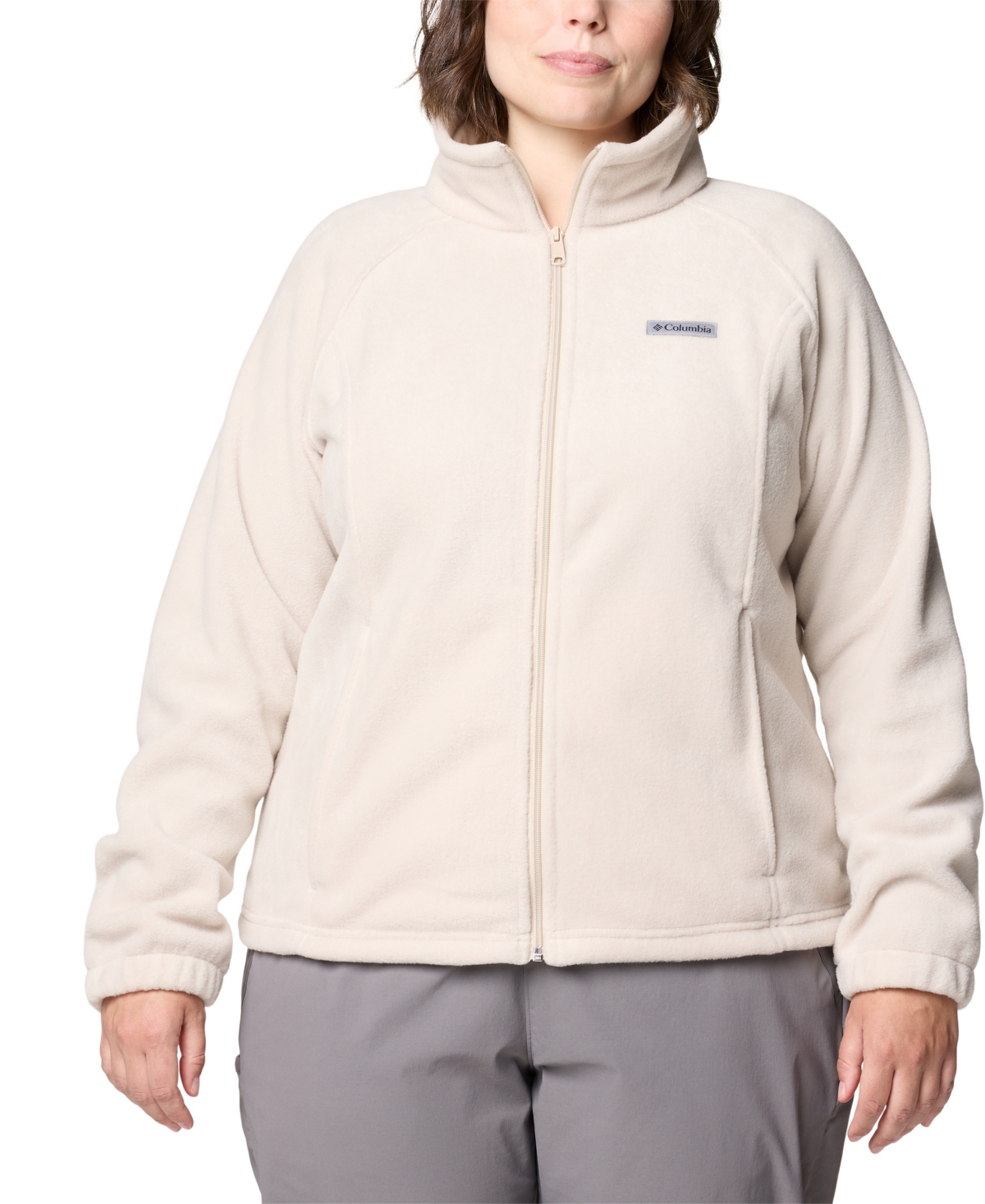 Columbia Plus Size Benton Springs Fleece Long Sleeve Jacket In Neutral